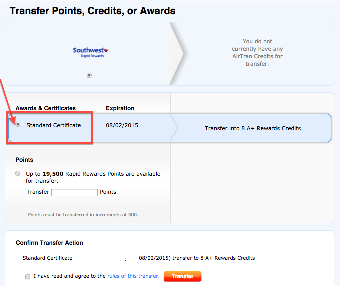Trick to Turn Southwest Standard Awards and Credits Into Points