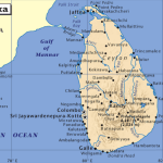 a map of sri lanka with black text
