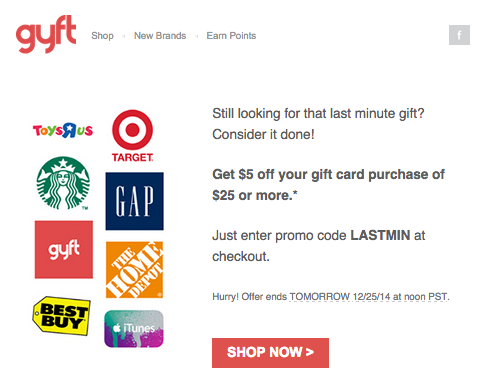 Save 20% on a Gift Card to MANY Stores