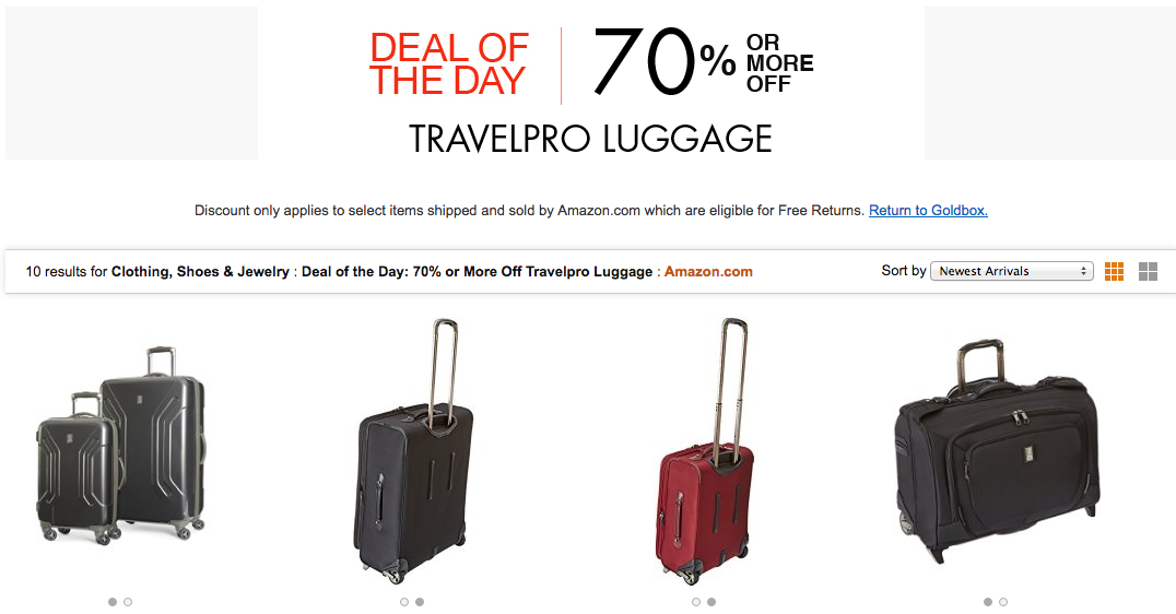 70% off Travelpro Luggage