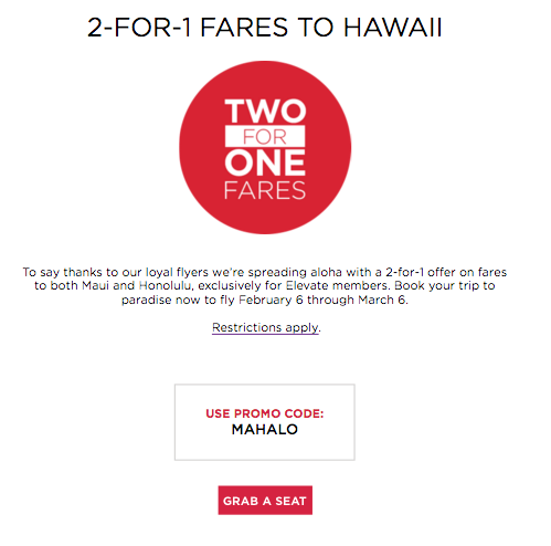 2-For-1 Flights to Hawaii from San Francisco