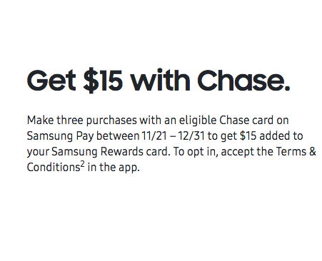 Have a Samsung Device and a Chase Credit Card? Is So… Get $15!