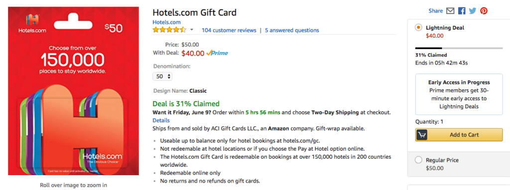 20% off Hotels.com Gift Cards Happening Now! - Deals We Like