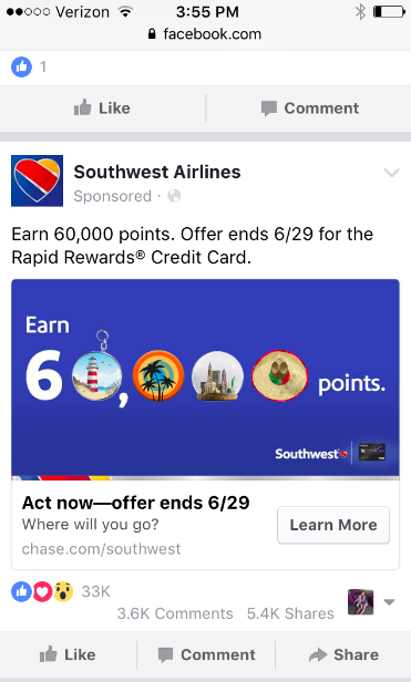southwest airline credit card