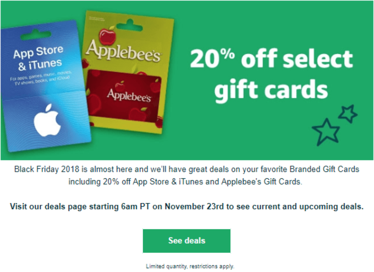 Amazon Flash Sale on 3rd Party Gift Cards is Here!