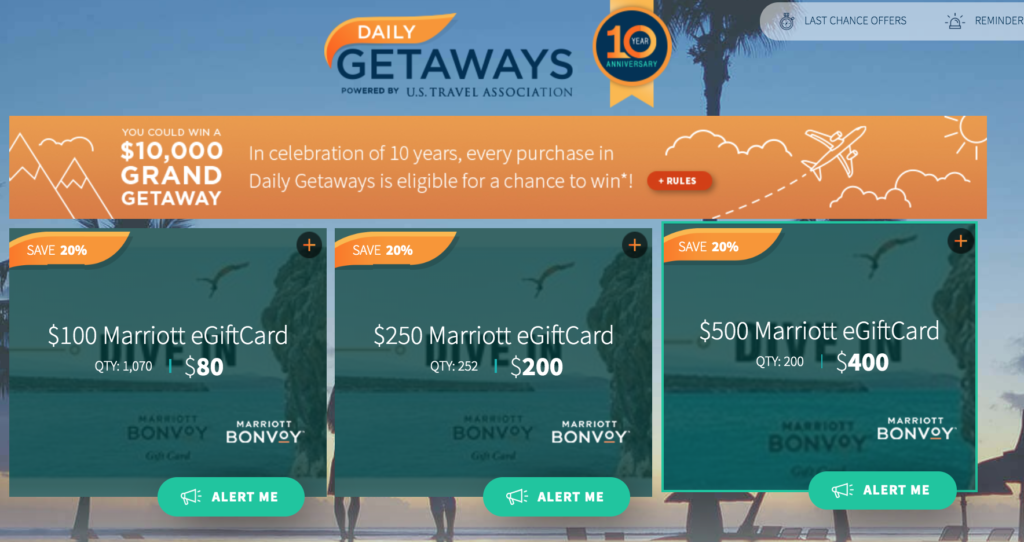 Marriott Gift Cards Discount Receive 20 off a Future Marriott Stay