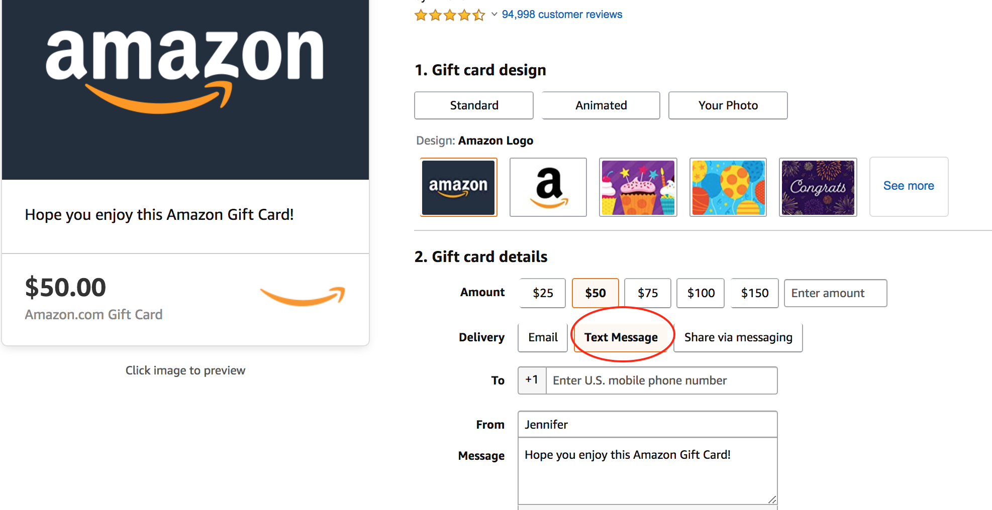 buy amazon gift card with google pay