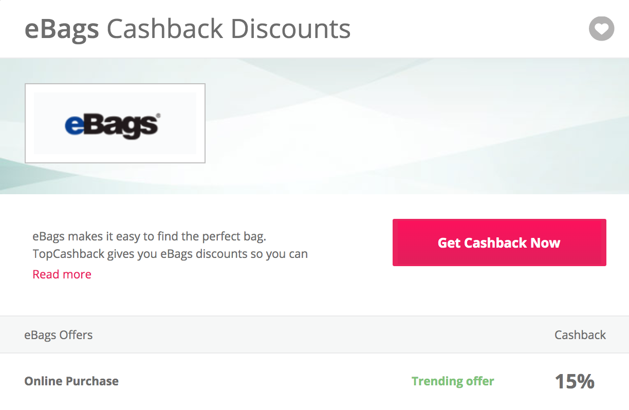 a screenshot of a cashback discount
