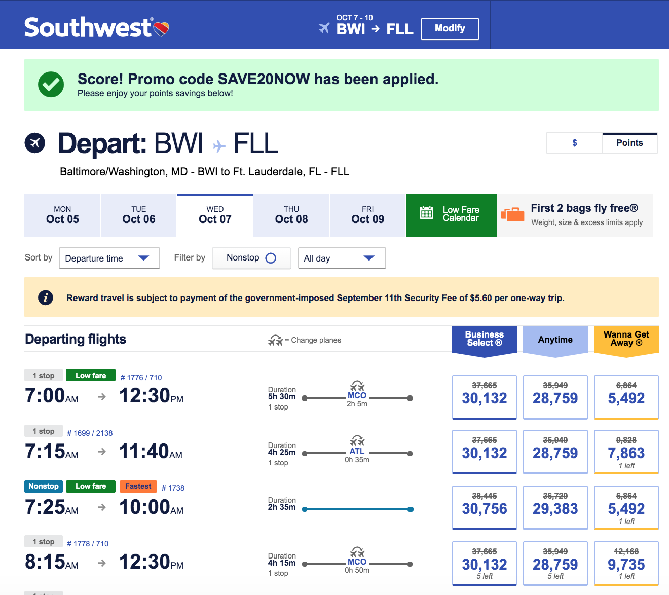 Book Now! Southwest is offering a 20 discount on all flights booked