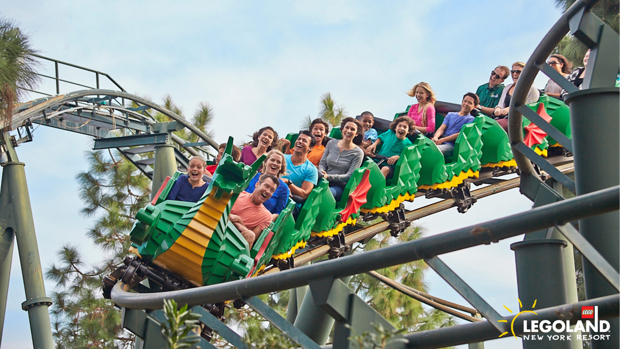 a group of people on a roller coaster