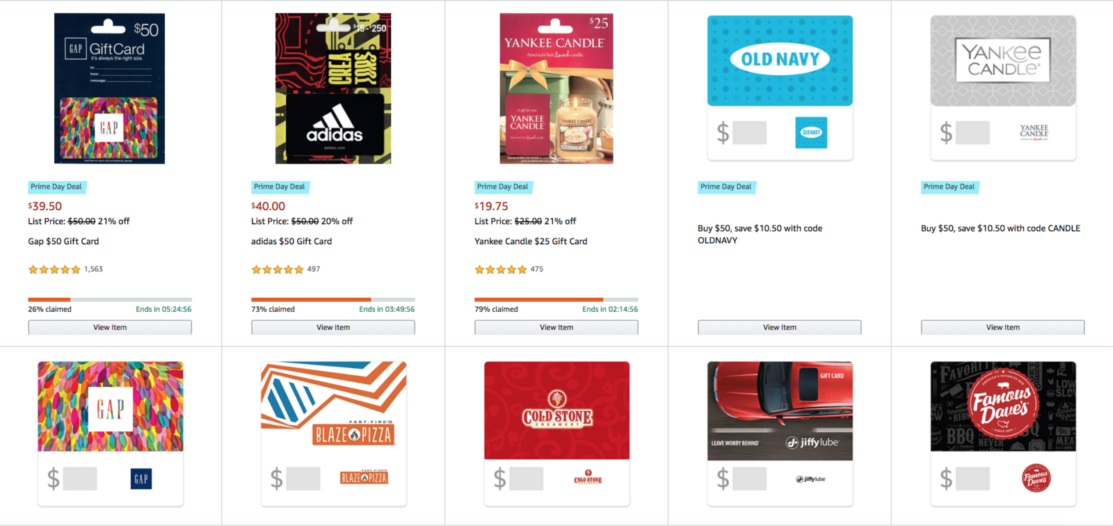 Score discounted gift cards during Amazon Prime Day - Deals We Like