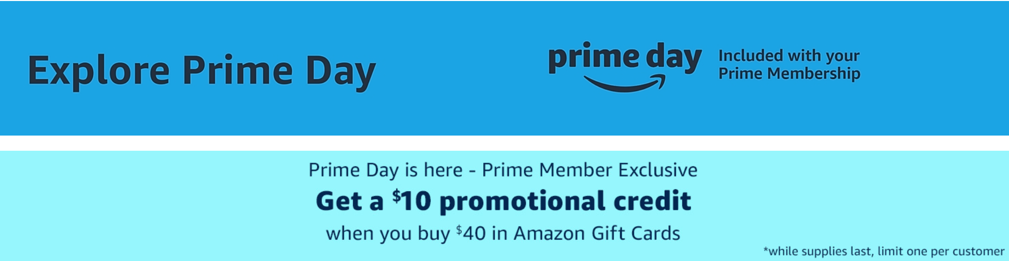 a blue gift card with black text