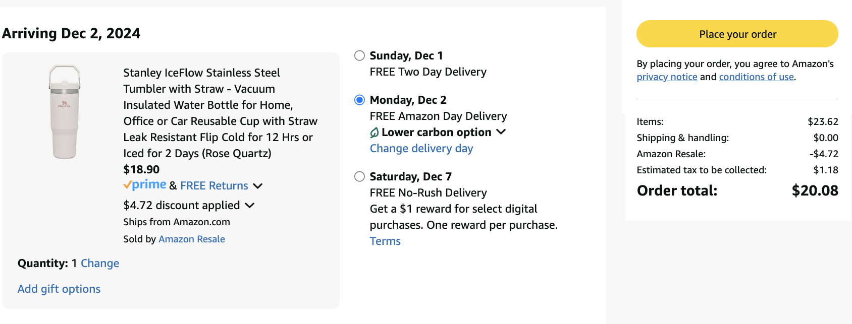a screenshot of a delivery program